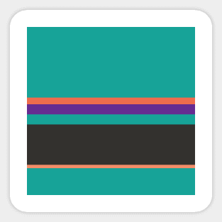 An astonishing union of Light Red Ochre, Big Foot Feet, Christmas Purple, Blue/Green and Dark Grey stripes. Sticker